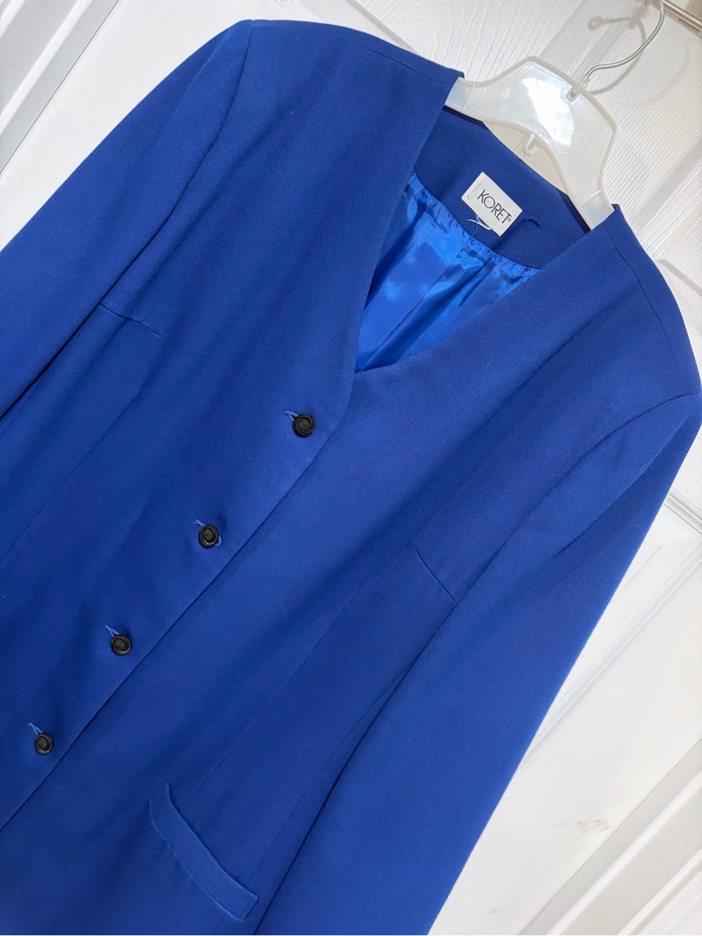 KORET Vintage Women's Royal Blue 4-Button Front Blazer Jacket